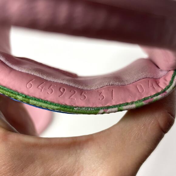 Gucci x Ken Scott GG Pursuit Floral Print Slide Slip On Flat Sandals Pink EU 37 - Picture 13 of 15